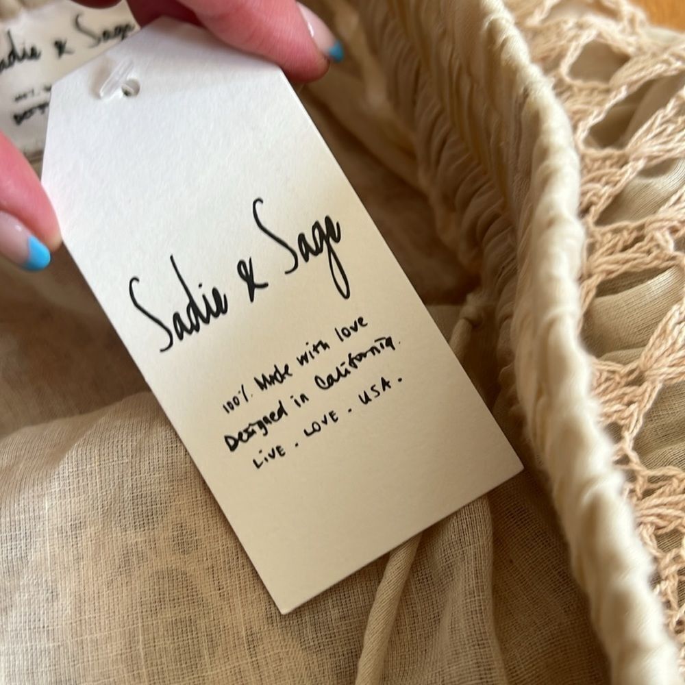 Sadie & Sage Crochet Maxi Skirt in Beige - Picture 4 of 6